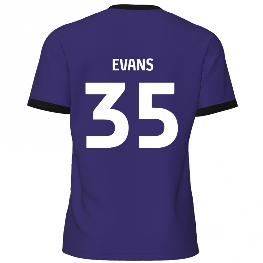 Kids Football Makise Evans #35 Purple Away Jersey 2024/25 T-Shirt Australia