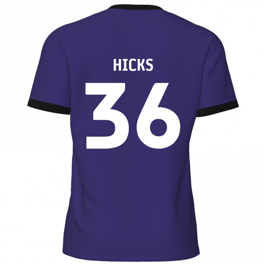 Kids Football David Hicks #36 Purple Away Jersey 2024/25 T-Shirt Australia