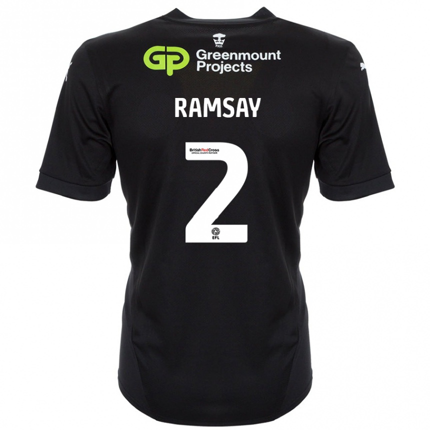 Kids Football Calvin Ramsay #2 Black Away Jersey 2024/25 T-Shirt Australia