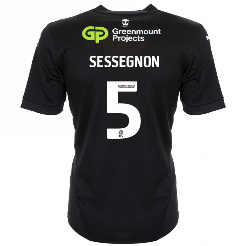 Kids Football Steven Sessegnon #5 Black Away Jersey 2024/25 T-Shirt Australia