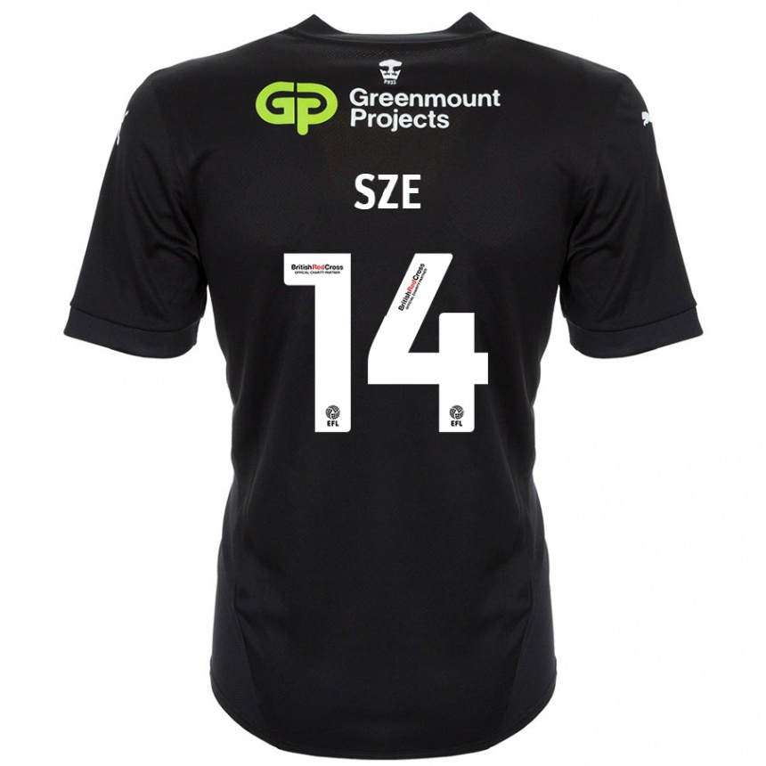 Kids Football Chris Sze #14 Black Away Jersey 2024/25 T-Shirt Australia