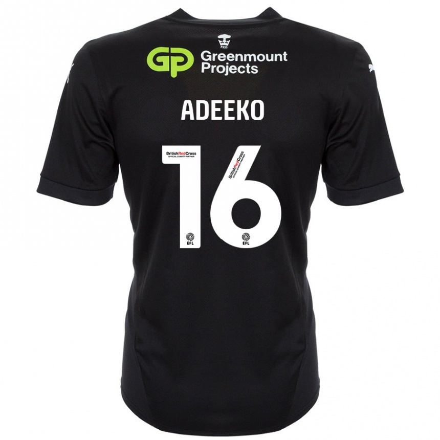 Kids Football Baba Adeeko #16 Black Away Jersey 2024/25 T-Shirt Australia