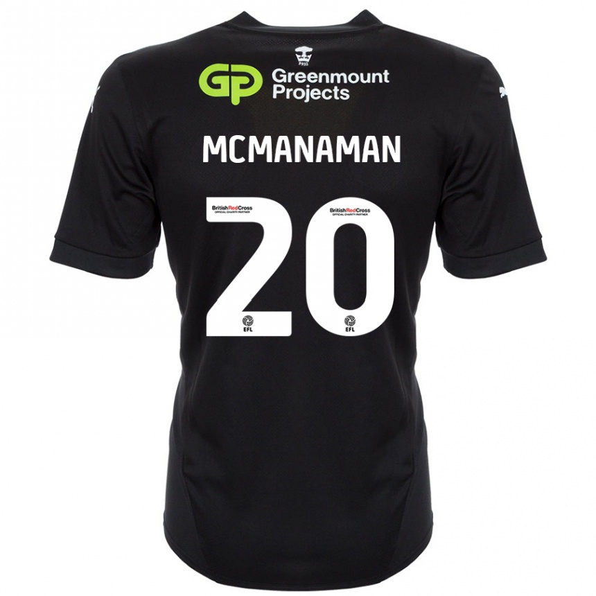 Kids Football Callum Mcmanaman #20 Black Away Jersey 2024/25 T-Shirt Australia