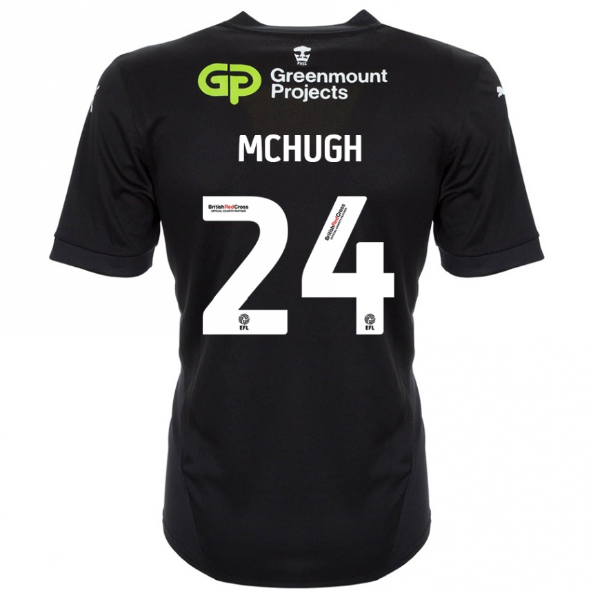 Kids Football Harry Mchugh #24 Black Away Jersey 2024/25 T-Shirt Australia