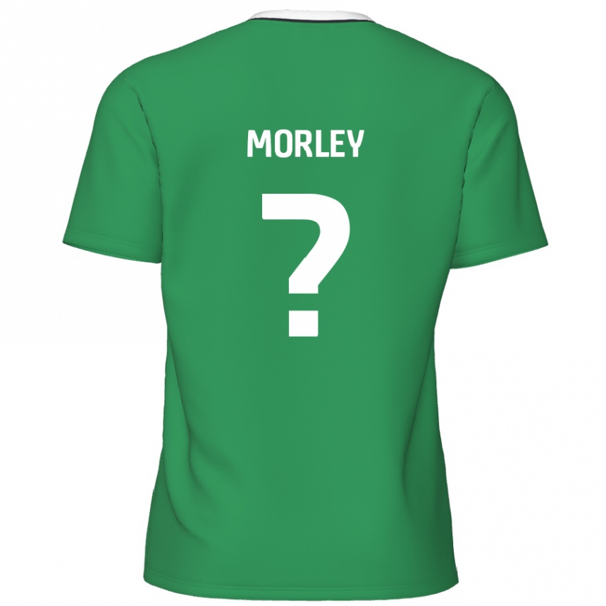 Kids Football Aaron Morley #0 Green White Stripes Away Jersey 2024/25 T-Shirt Australia