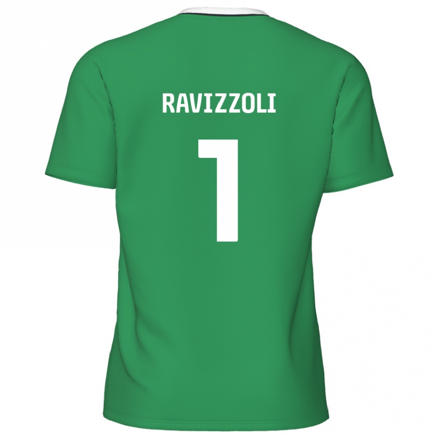 Kids Football Franco Ravizzoli #1 Green White Stripes Away Jersey 2024/25 T-Shirt Australia