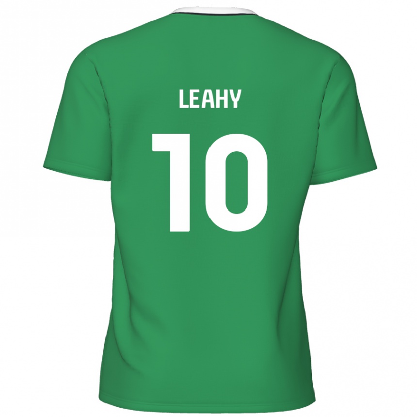 Kids Football Luke Leahy #10 Green White Stripes Away Jersey 2024/25 T-Shirt Australia