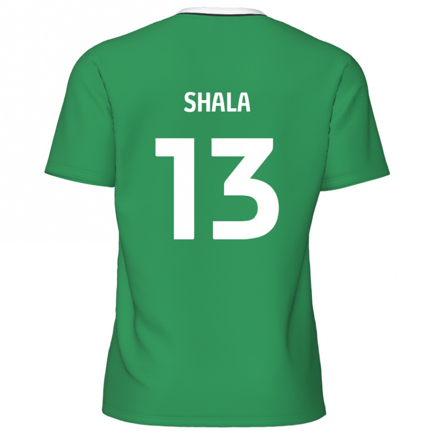 Kids Football Laurence Shala #13 Green White Stripes Away Jersey 2024/25 T-Shirt Australia