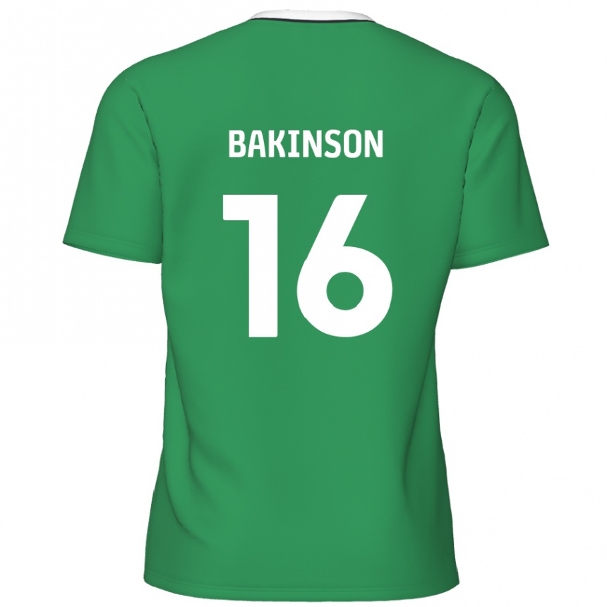 Kids Football Tyreeq Bakinson #16 Green White Stripes Away Jersey 2024/25 T-Shirt Australia