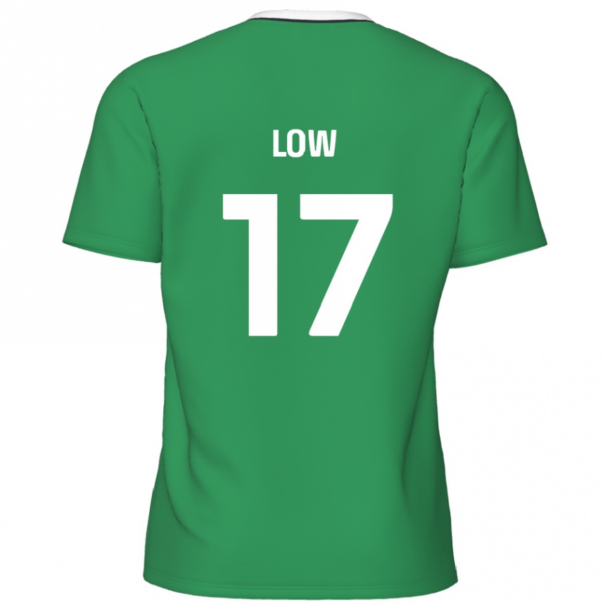 Kids Football Joe Low #17 Green White Stripes Away Jersey 2024/25 T-Shirt Australia