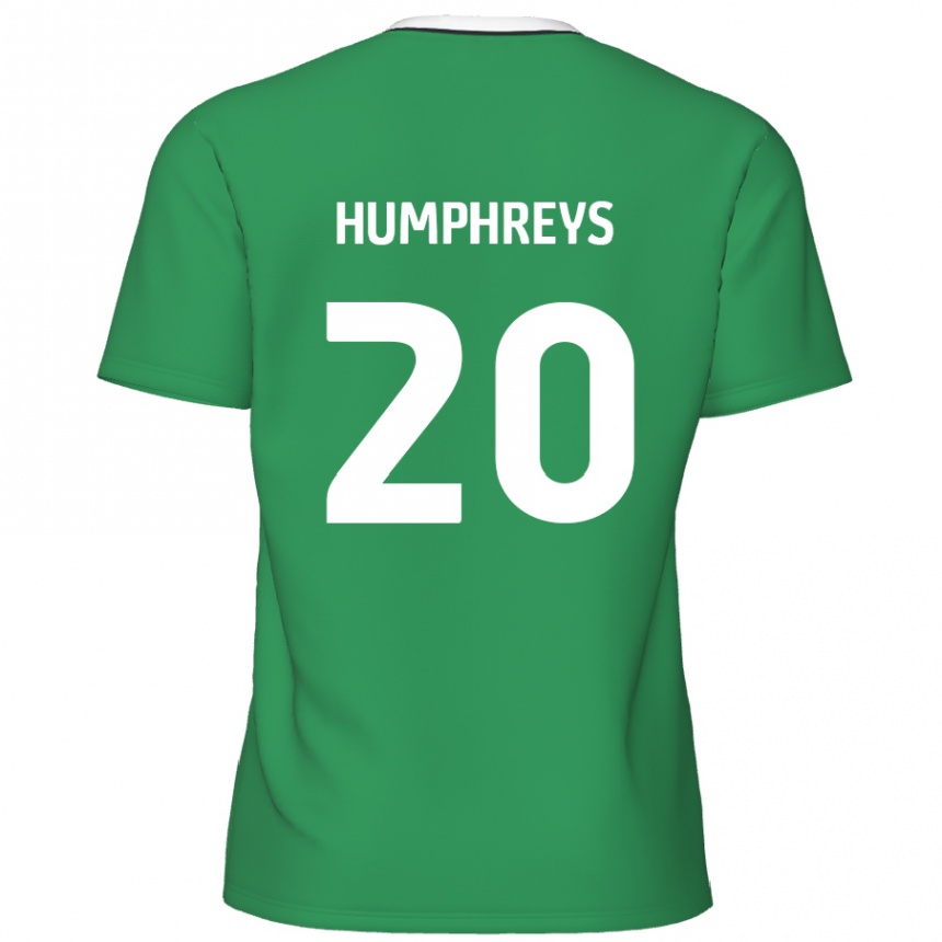 Kids Football Cameron Humphreys #20 Green White Stripes Away Jersey 2024/25 T-Shirt Australia