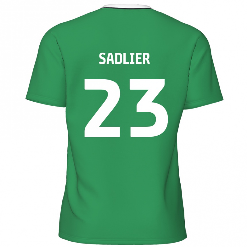 Kids Football Kieran Sadlier #23 Green White Stripes Away Jersey 2024/25 T-Shirt Australia