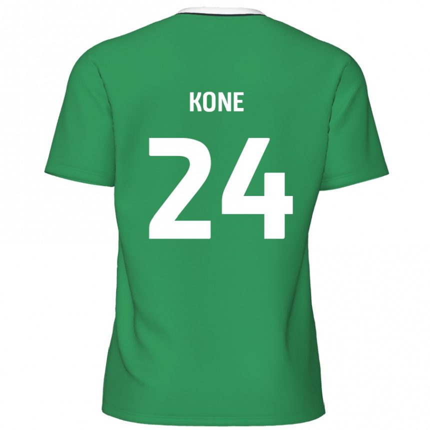 Kids Football Richard Kone #24 Green White Stripes Away Jersey 2024/25 T-Shirt Australia