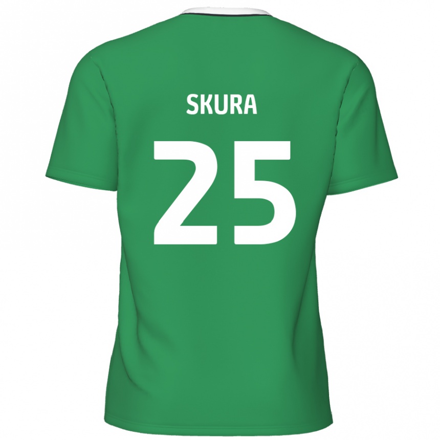 Kids Football Declan Skura #25 Green White Stripes Away Jersey 2024/25 T-Shirt Australia