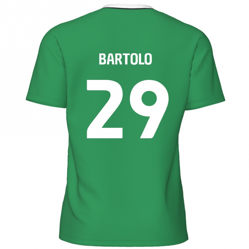 Kids Football Jaiden Bartolo #29 Green White Stripes Away Jersey 2024/25 T-Shirt Australia