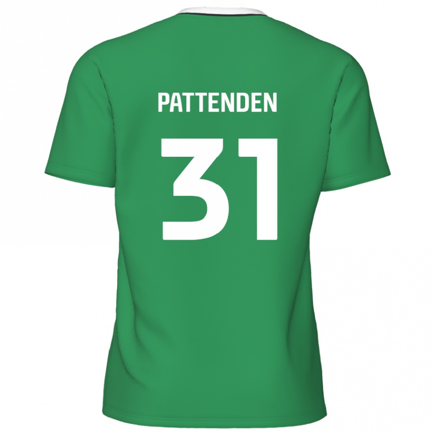 Kids Football Jasper Pattenden #31 Green White Stripes Away Jersey 2024/25 T-Shirt Australia