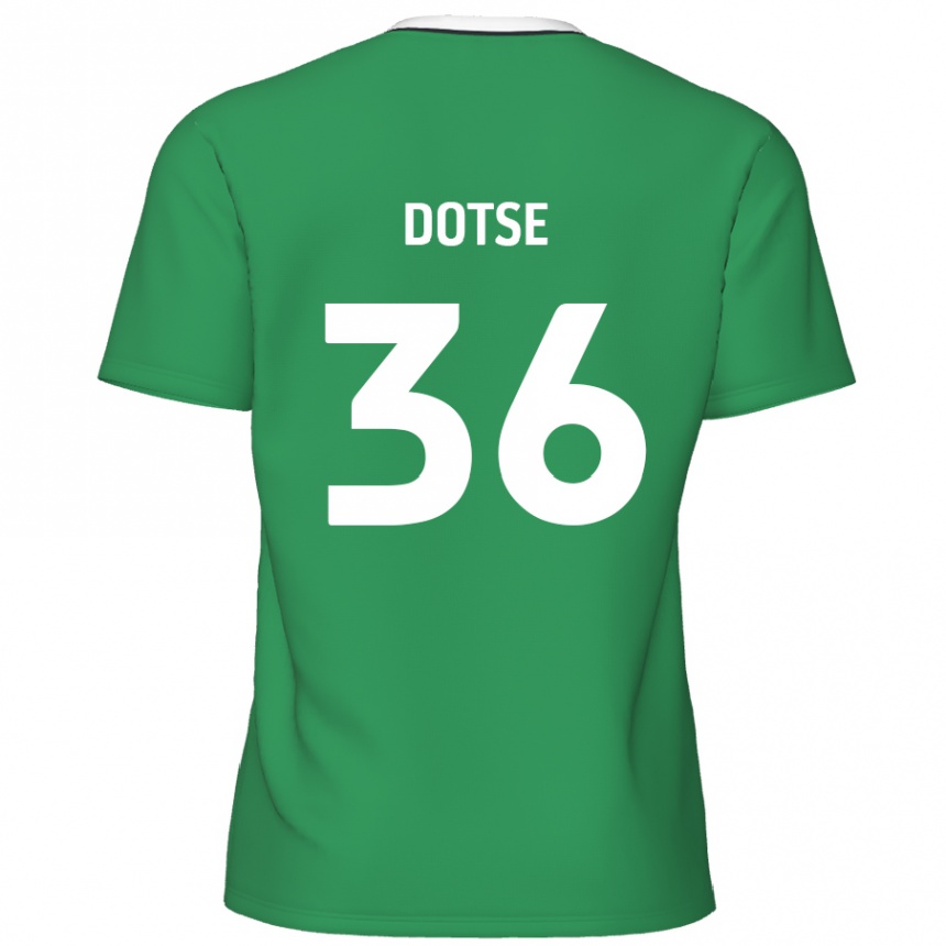 Kids Football Jahiem Dotse #36 Green White Stripes Away Jersey 2024/25 T-Shirt Australia