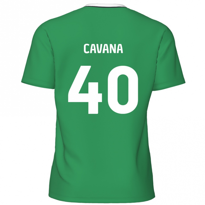 Kids Football Max Cavana #40 Green White Stripes Away Jersey 2024/25 T-Shirt Australia