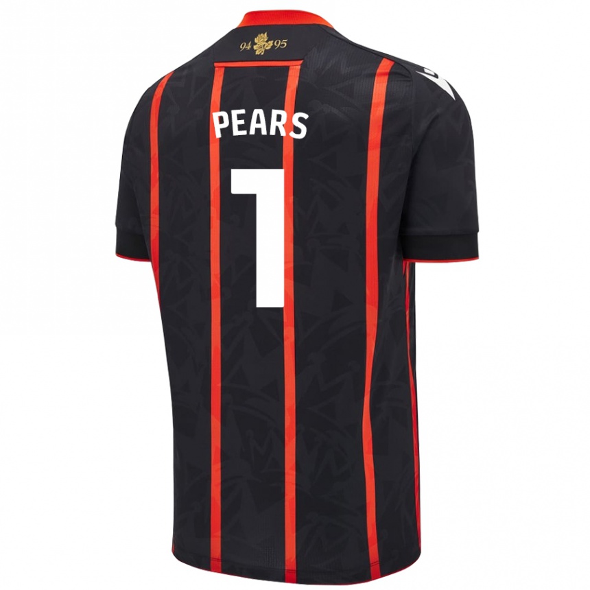 Kids Football Aynsley Pears #1 Black Red Away Jersey 2024/25 T-Shirt Australia