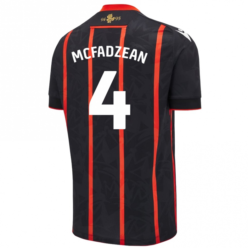 Kids Football Kyle Mcfadzean #4 Black Red Away Jersey 2024/25 T-Shirt Australia