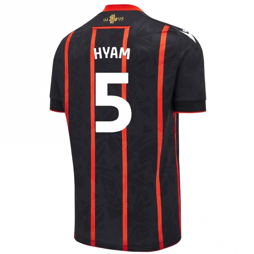 Kids Football Dominic Hyam #5 Black Red Away Jersey 2024/25 T-Shirt Australia