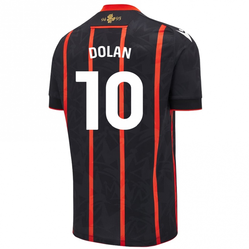 Kids Football Tyrhys Dolan #10 Black Red Away Jersey 2024/25 T-Shirt Australia