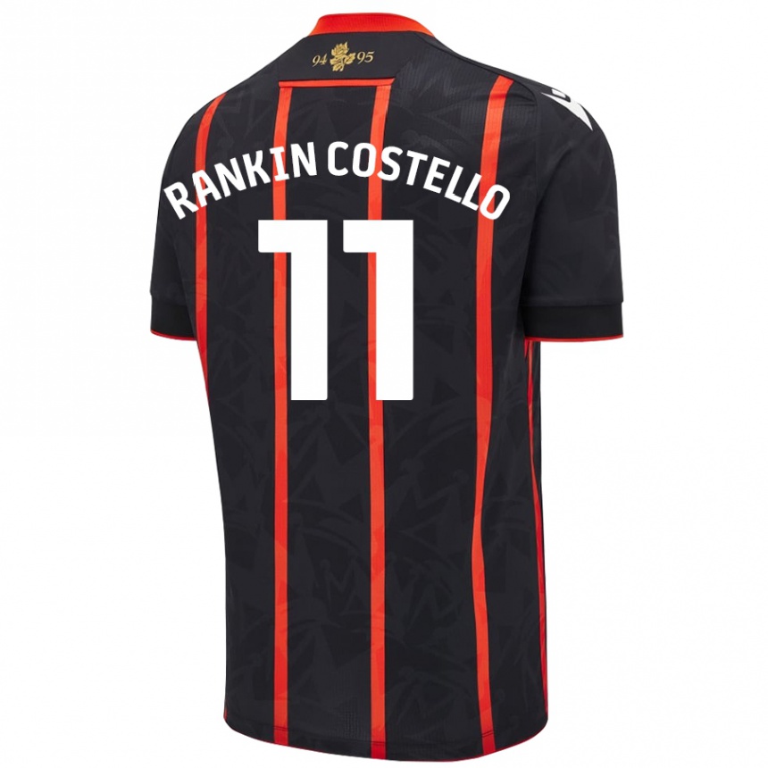 Kids Football Joe Rankin-Costello #11 Black Red Away Jersey 2024/25 T-Shirt Australia