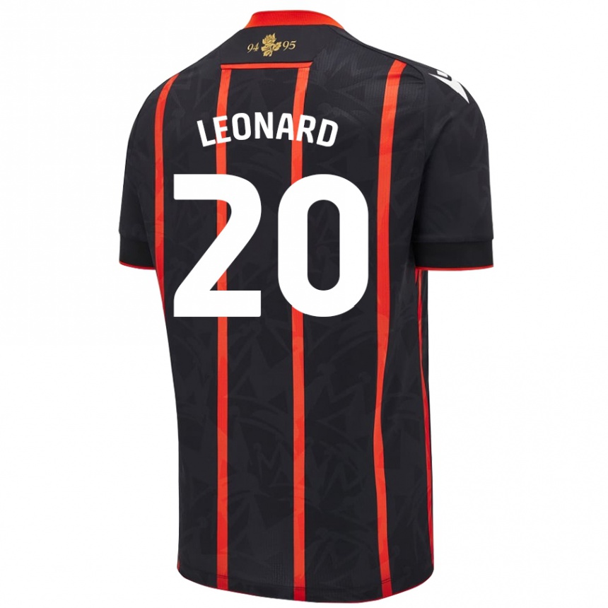 Kids Football Harry Leonard #20 Black Red Away Jersey 2024/25 T-Shirt Australia