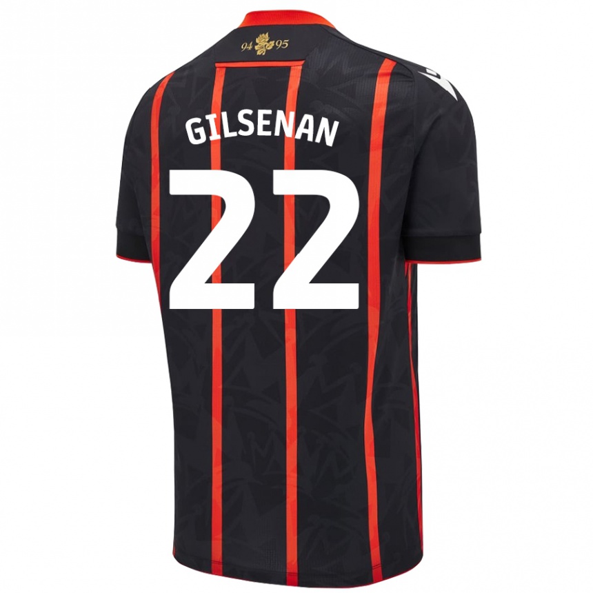 Kids Football Zak Gilsenan #22 Black Red Away Jersey 2024/25 T-Shirt Australia