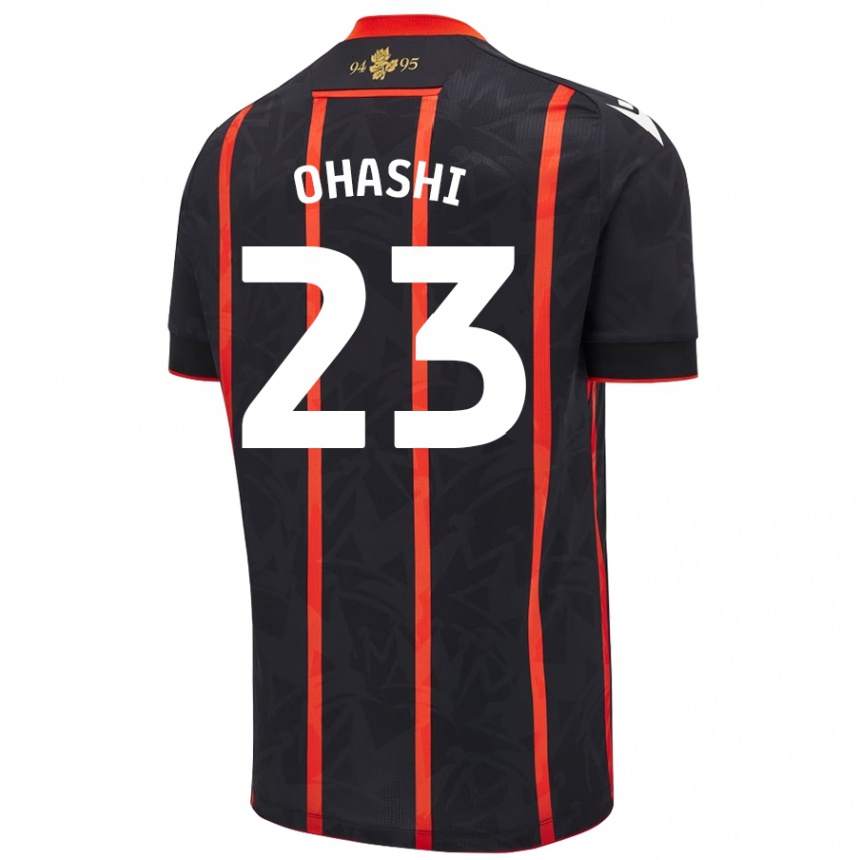 Kids Football Yuki Ohashi #23 Black Red Away Jersey 2024/25 T-Shirt Australia