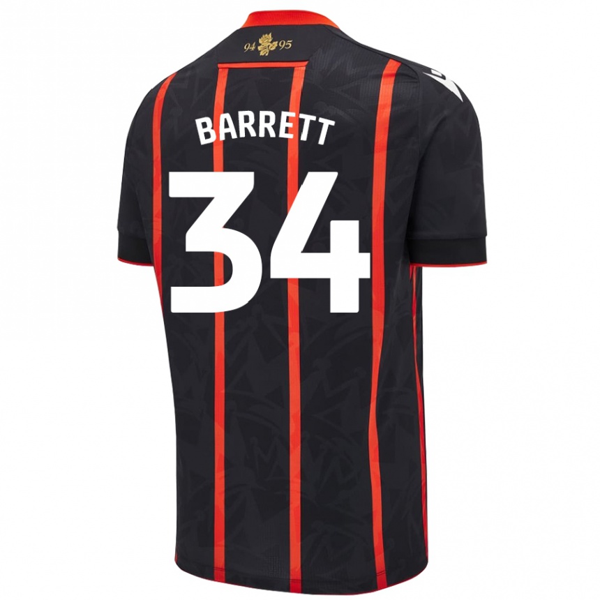 Kids Football Jack Barrett #34 Black Red Away Jersey 2024/25 T-Shirt Australia