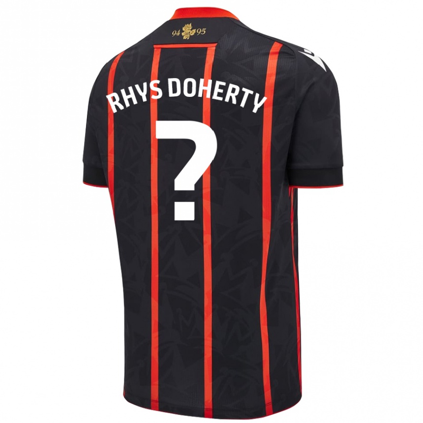 Kids Football Rhys Doherty #0 Black Red Away Jersey 2024/25 T-Shirt Australia