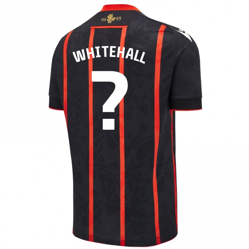 Kids Football Isaac Whitehall #0 Black Red Away Jersey 2024/25 T-Shirt Australia