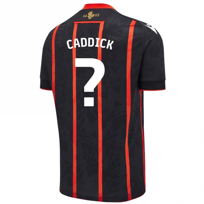 Kids Football Adam Caddick #0 Black Red Away Jersey 2024/25 T-Shirt Australia