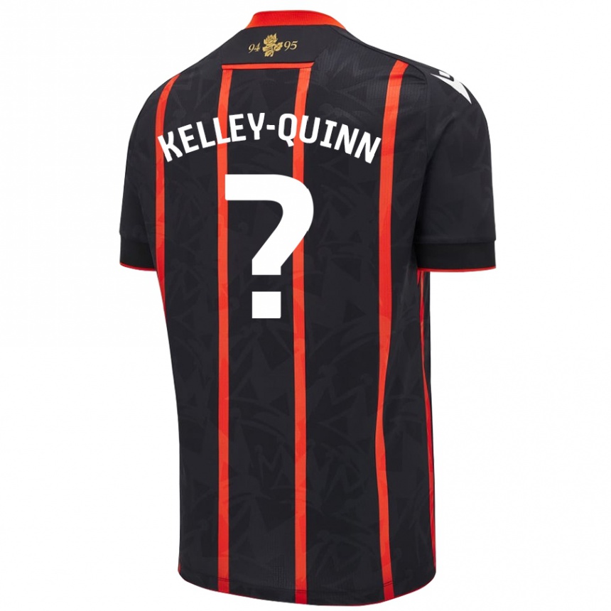 Kids Football Leon Kelley-Quinn #0 Black Red Away Jersey 2024/25 T-Shirt Australia