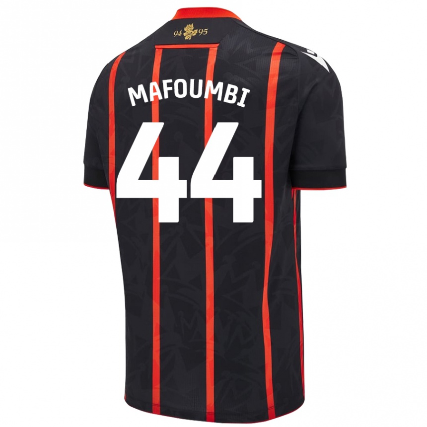 Kids Football Exaucé Mafoumbi #44 Black Red Away Jersey 2024/25 T-Shirt Australia