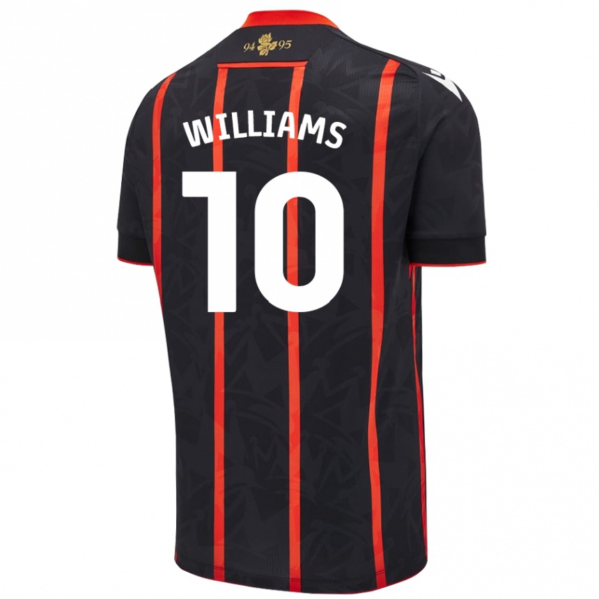 Kids Football Chloe Williams #10 Black Red Away Jersey 2024/25 T-Shirt Australia