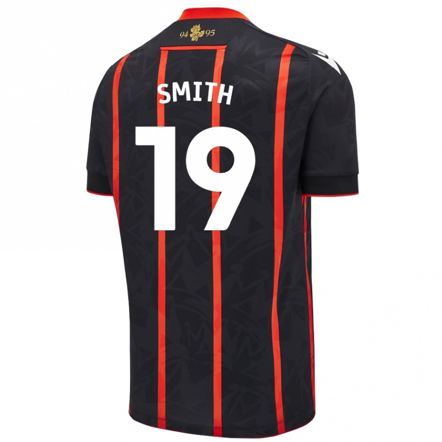 Kids Football Evie Smith #19 Black Red Away Jersey 2024/25 T-Shirt Australia