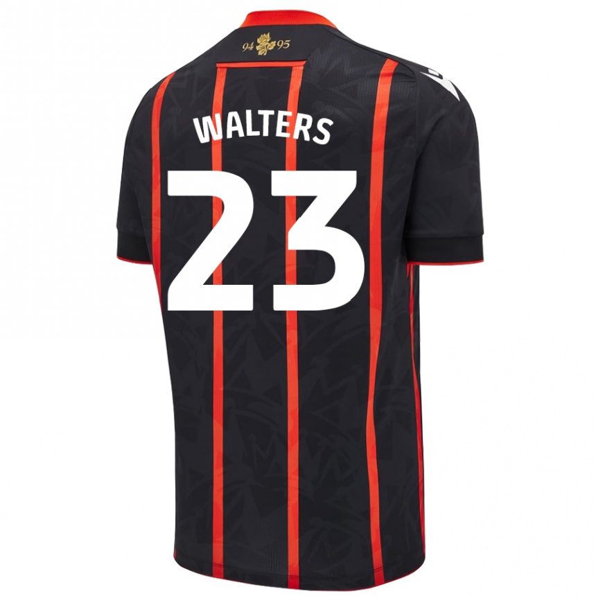 Kids Football Georgia Walters #23 Black Red Away Jersey 2024/25 T-Shirt Australia