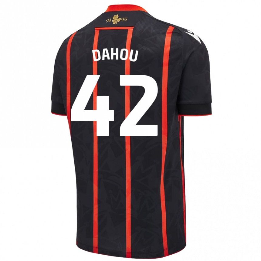 Kids Football Jemima Dahou #42 Black Red Away Jersey 2024/25 T-Shirt Australia