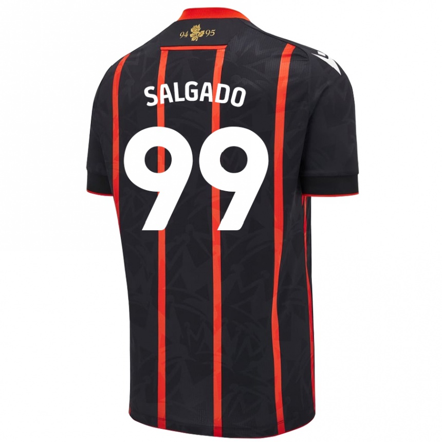 Kids Football Shanell Salgado #99 Black Red Away Jersey 2024/25 T-Shirt Australia