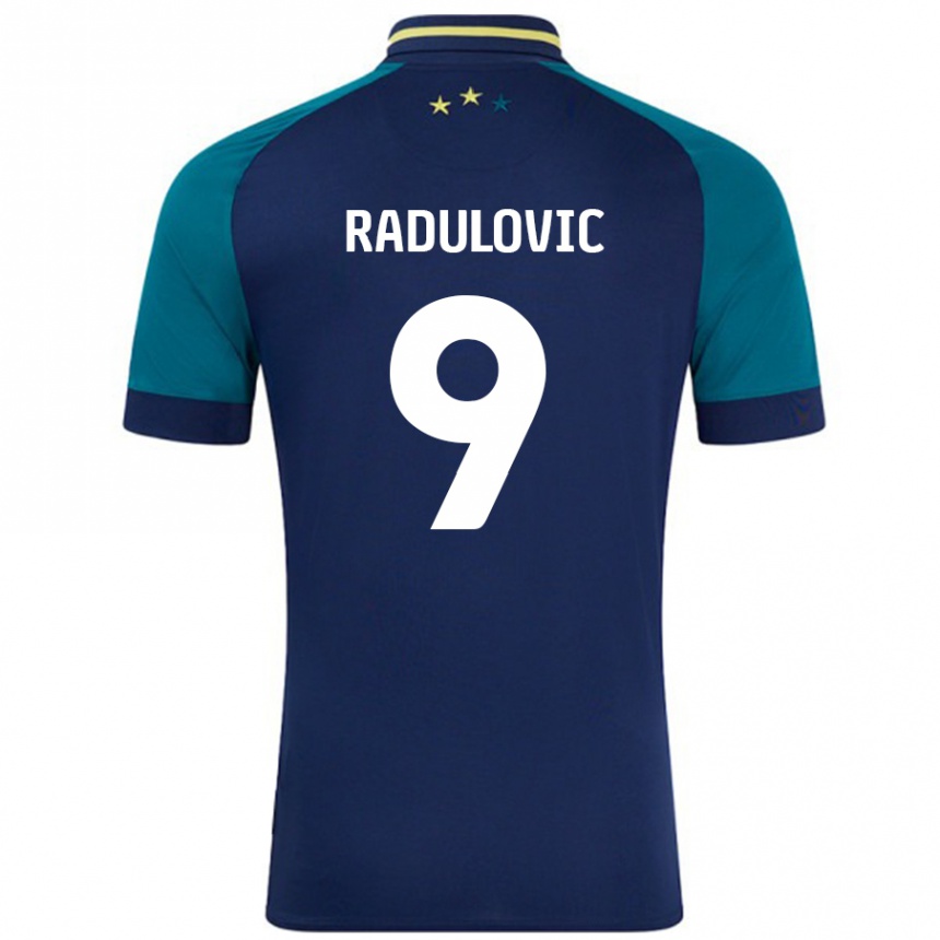 Kids Football Bojan Radulovic #9 Navy Dark Green Away Jersey 2024/25 T-Shirt Australia