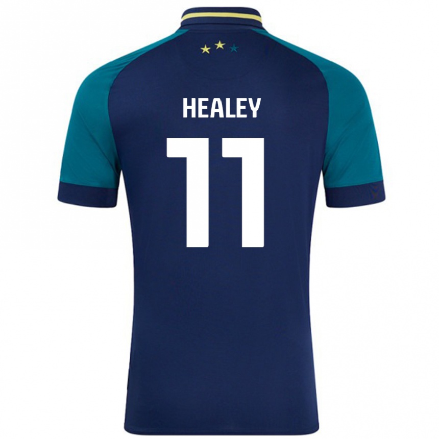 Kids Football Rhys Healey #11 Navy Dark Green Away Jersey 2024/25 T-Shirt Australia