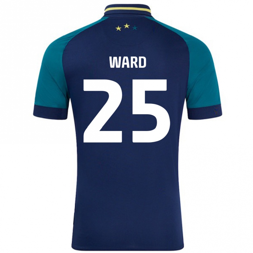 Kids Football Danny Ward #25 Navy Dark Green Away Jersey 2024/25 T-Shirt Australia