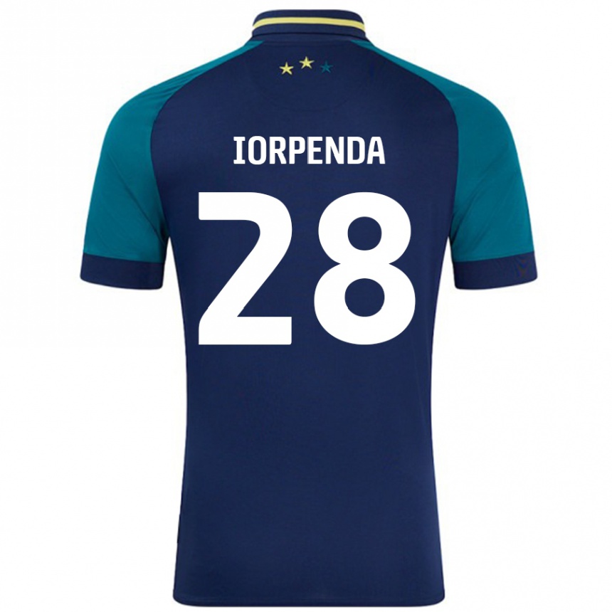 Kids Football Tom Iorpenda #28 Navy Dark Green Away Jersey 2024/25 T-Shirt Australia