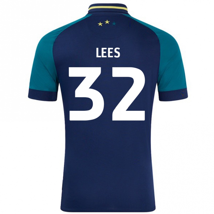 Kids Football Tom Lees #32 Navy Dark Green Away Jersey 2024/25 T-Shirt Australia