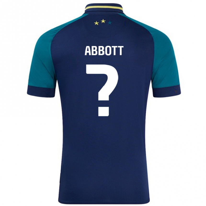 Kids Football Zak Abbott #0 Navy Dark Green Away Jersey 2024/25 T-Shirt Australia