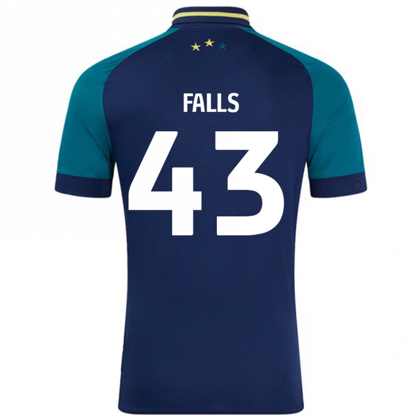 Kids Football Conor Falls #43 Navy Dark Green Away Jersey 2024/25 T-Shirt Australia