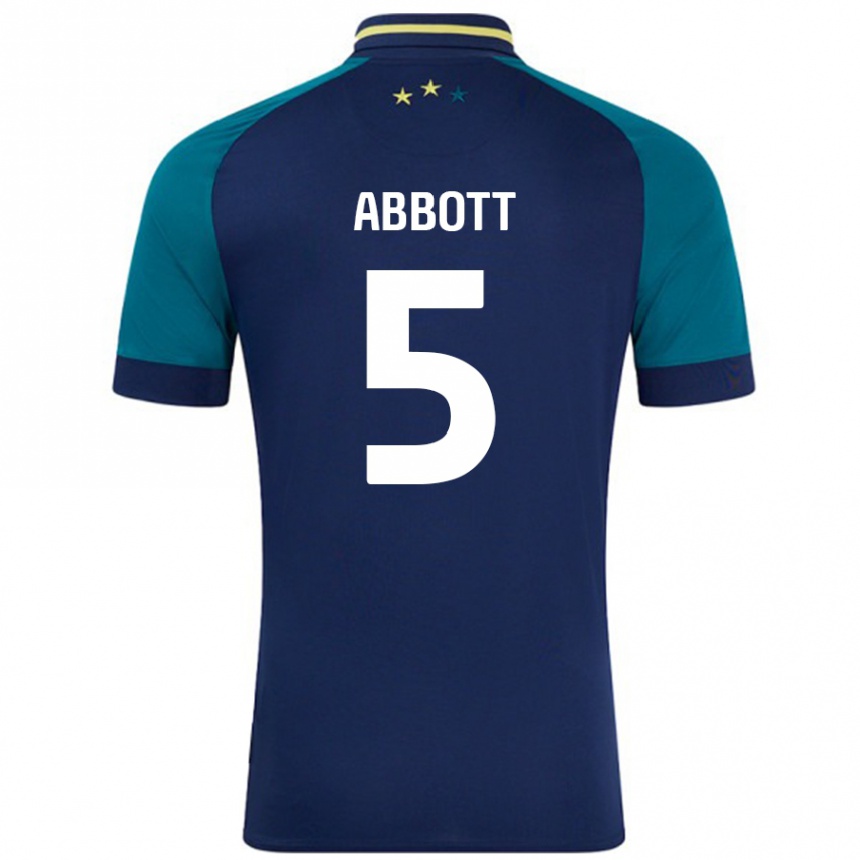 Kids Football Vicky Abbott #5 Navy Dark Green Away Jersey 2024/25 T-Shirt Australia