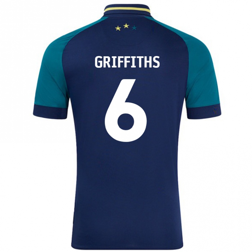 Kids Football Lauren Griffiths #6 Navy Dark Green Away Jersey 2024/25 T-Shirt Australia